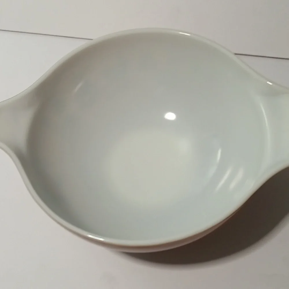 PYREX Vintage Mixing Serving Bowl Chocolate Golden Symbols Graphics Hand Washed